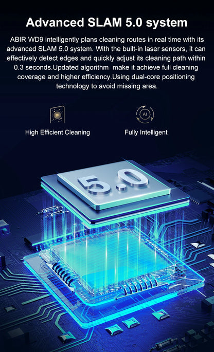 ABIR WD9 Robot Window Vacuum Cleaner – 9000Pa, 4-Way Water Spray, Laser Sensor, Wet & Dry