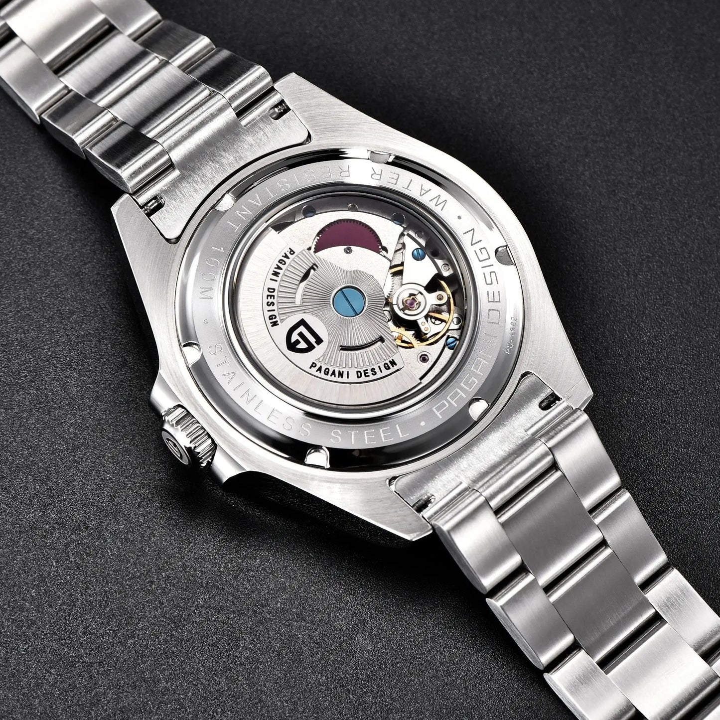 PAGANI DESIGN PD1682 GMT Automatic Watch – 42mm Sapphire Crystal, Stainless Steel, 100M Water Resistant