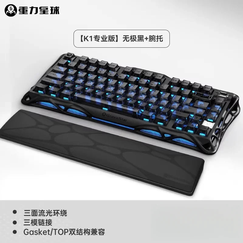 GravaStar K1 Wireless Gaming Keyboard | Tri-Mode BT/2.4GHz/USB | Long Battery | Custom Mechanical | RGB