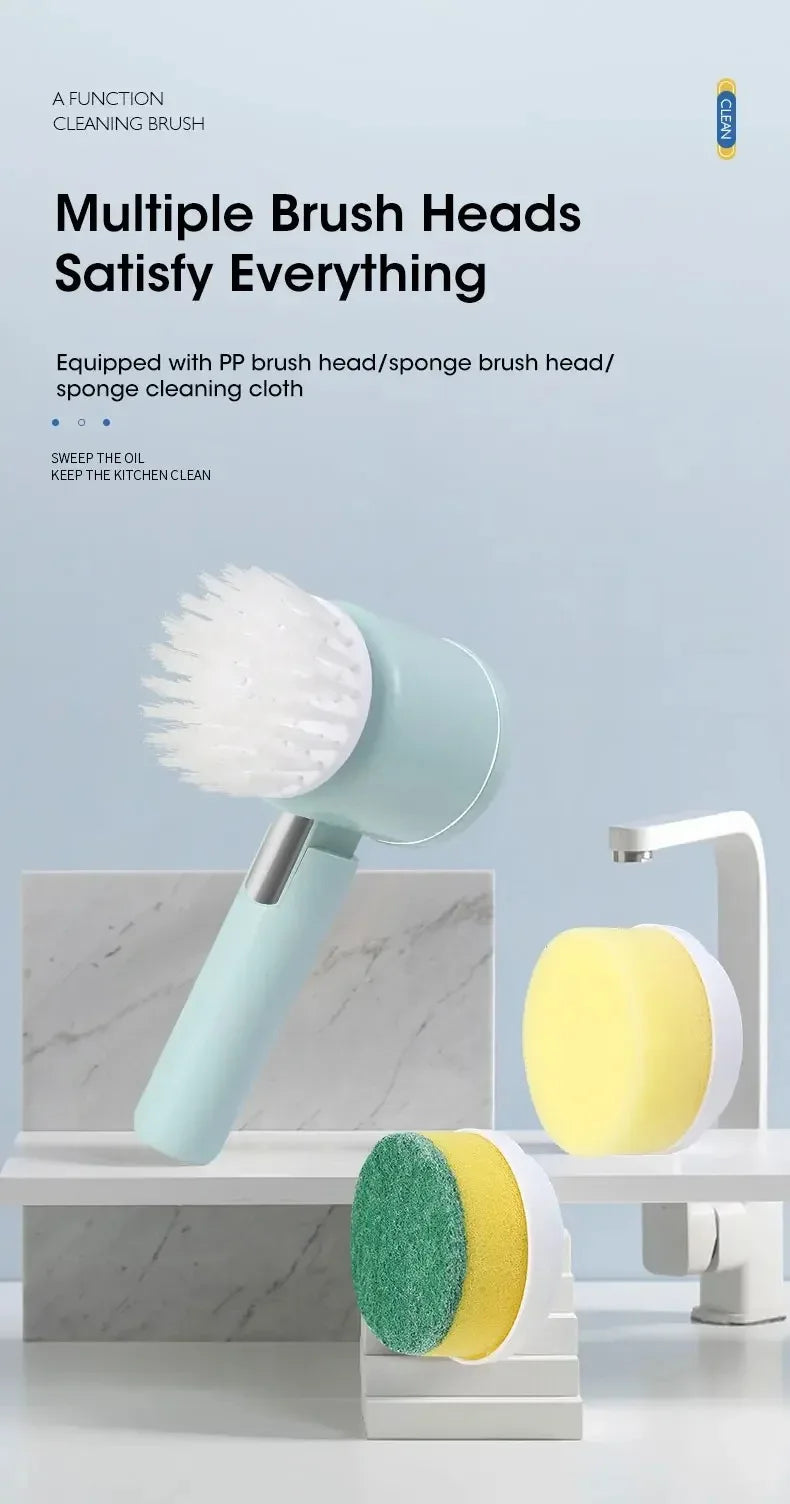 Electric Cleaning Brush | Multifunctional Rotary Scrubber for Kitchen, Bathroom & Balcony