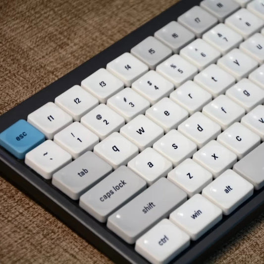 LCK Theme Low Profile PBT Keycap Set – Retro Gray, Custom Office & Gaming Keyboard Caps