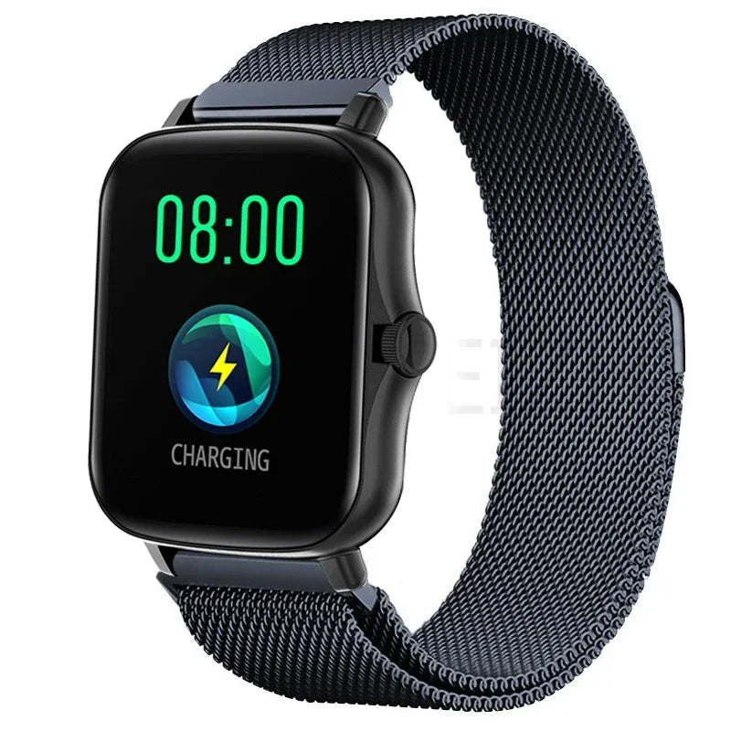 Metal magnetic watch strap for Amazfit GTS and GTR, 20mm and 22mm bracelet in stainless steel, adjustable and stylish.