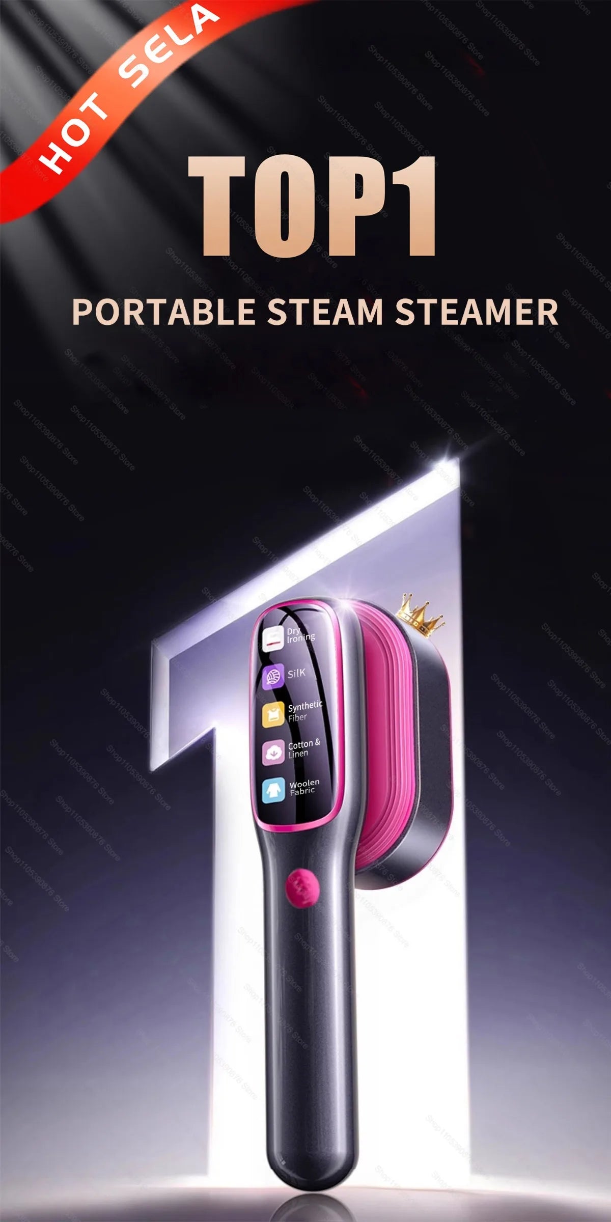 Mini Portable Steam Iron – Handheld Garment Steamer, Wet & Dry, Foldable | EU Plug | CENRR
