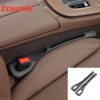 Car Seat Gap Filler Organizer | PU Waterproof Storage with Grooves for Phone & Keys (2pcs)