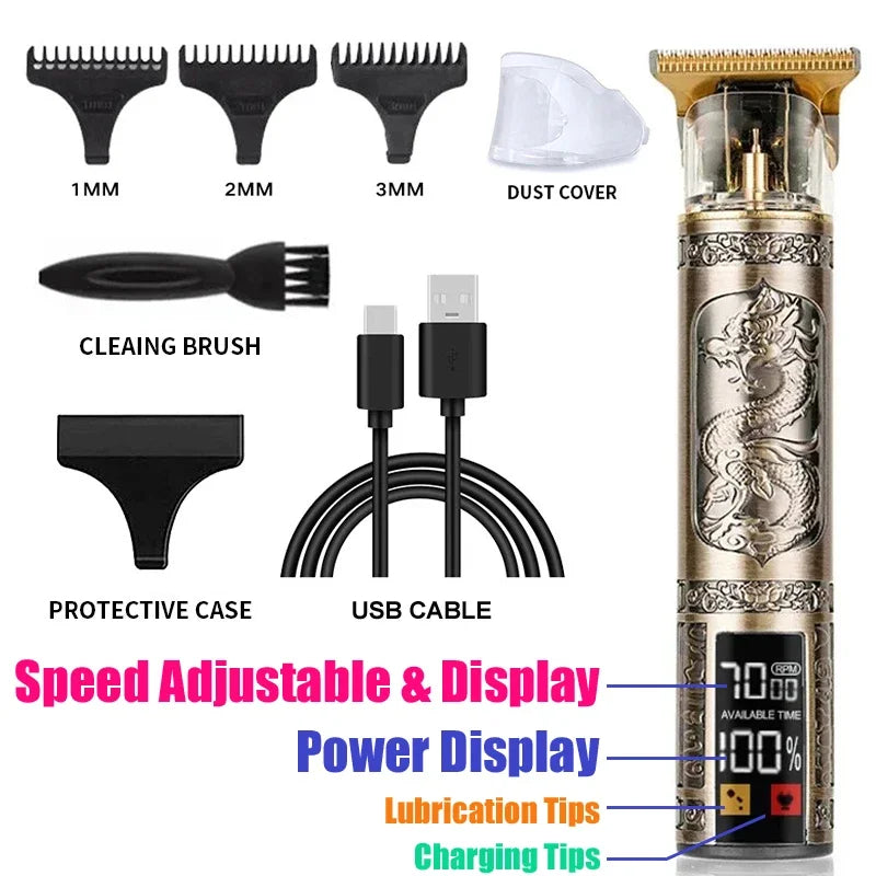 Cordless Professional Hair Clipper - USB Fast Charging, Precision Cutting
