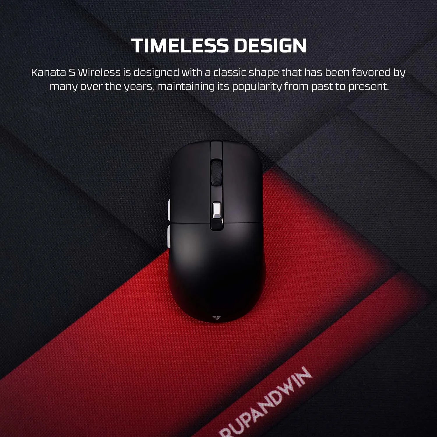 FANTECH Kanatas WG9S wireless gaming mouse with PIXART 3311 sensor, 12000 DPI, macro buttons, black ergonomic design