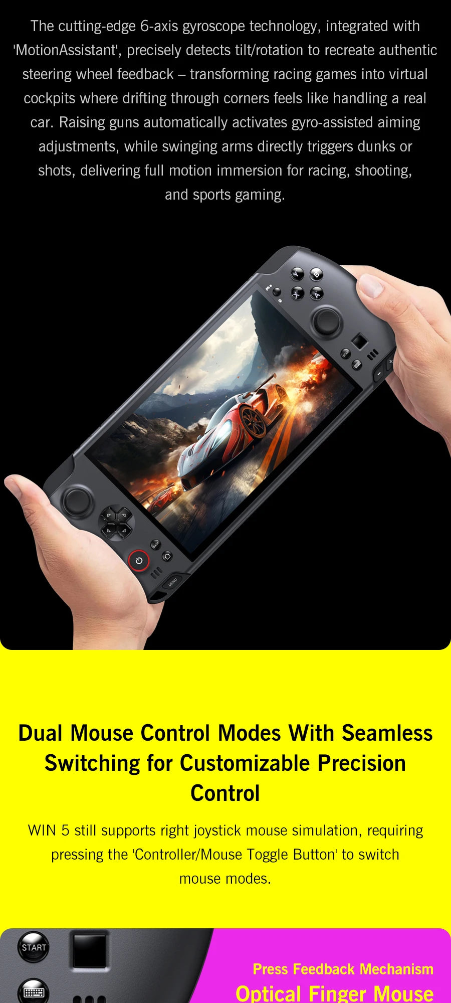 GPD WIN 5 Handheld Gaming PC – AMD Ryzen AI, 7" OLED 120Hz, 32/64GB DDR5, up to 2TB SSD, Windows 11