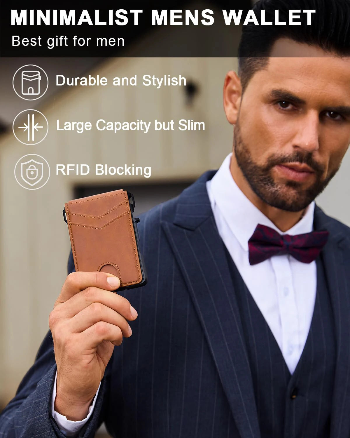 RFID Blocking Pop-Up Metal Wallet with Money Clip