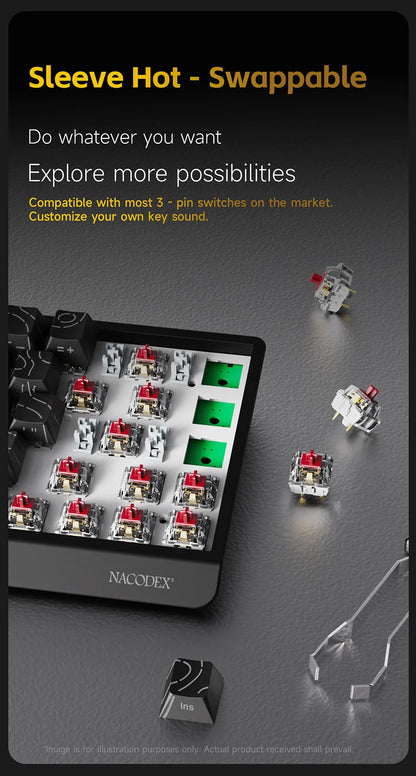 AJAZZ NK68 V2 Gaming Mechanical Keyboard | Hot-Swap | RGB Backlight | 68 Keys | Red Switch | USB