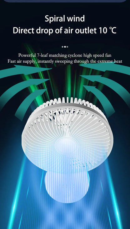 Kasydoff USB Desk Fan – 3600mAh Rechargeable, 4-Speed, 7-Blade Oscillating, Timer, Quiet Cooling Fan for Home & Office