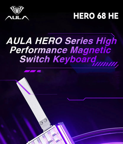 AULA HERO 68HE Magnetic Switch Keyboard – Rapid Trigger, 8K Polling, Hot-Swap, RGB, 68% Layout