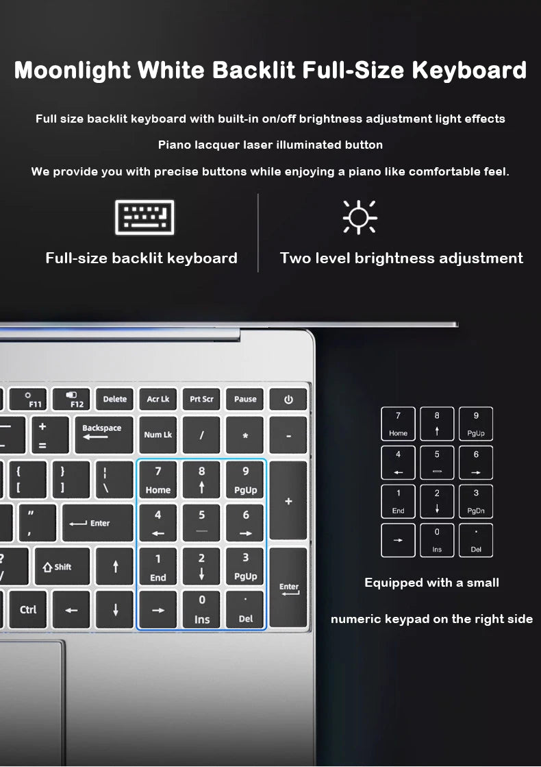 Ultra Slim Laptop 15.6" – Intel Core i9-9900, 32GB RAM, 2TB SSD, Windows 11 Pro, Full HD