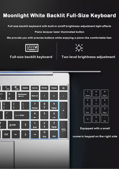 Ultra Slim Laptop 15.6" – Intel Core i9-9900, 32GB RAM, 2TB SSD, Windows 11 Pro, Full HD