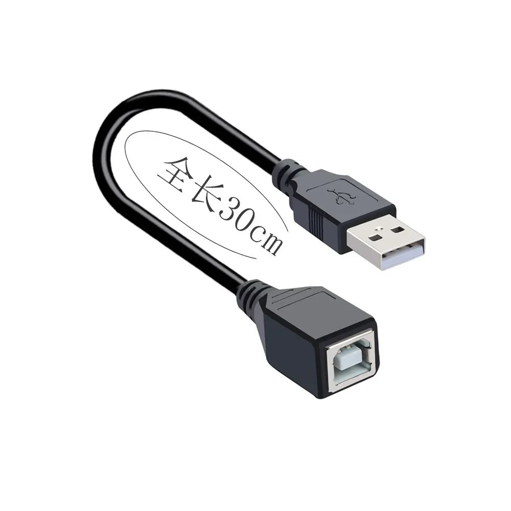 Red Shopping USB 2.0 Type-A female to USB-B male printer cable adapter, electronic accessory for printer connections.
