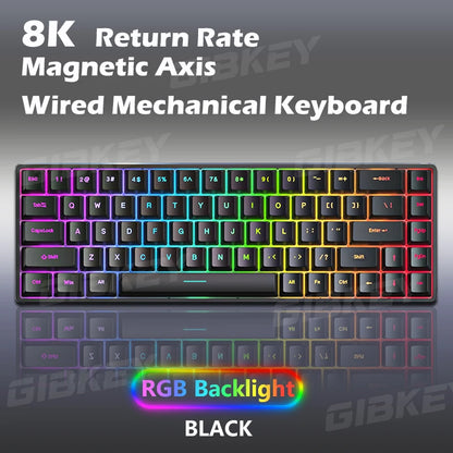 GIBKEY Magnetic Axis Gaming Mechanical Keyboard – 68-Key, 8K Return Rate, RGB, Hot Swap