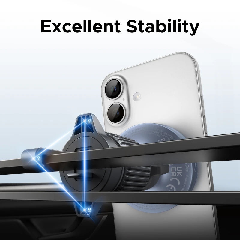 UGREEN Qi2.2 25W Magnetic Car Phone Holder & Wireless Charger | MagSafe Compatible for iPhone 17/16 Pro Max