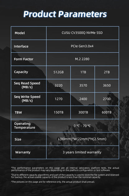 CUSU M.2 NVMe SSD | 256GB to 2TB | PCIe 3.0 | M.2 2280 | Laptop & PC Internal Solid State Drive