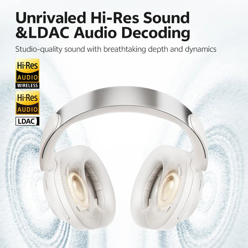 QCY H3S ANC Over-Ear Headphones – -56dB, LDAC, Dual Driver, Bluetooth 6.0, 102Hrs