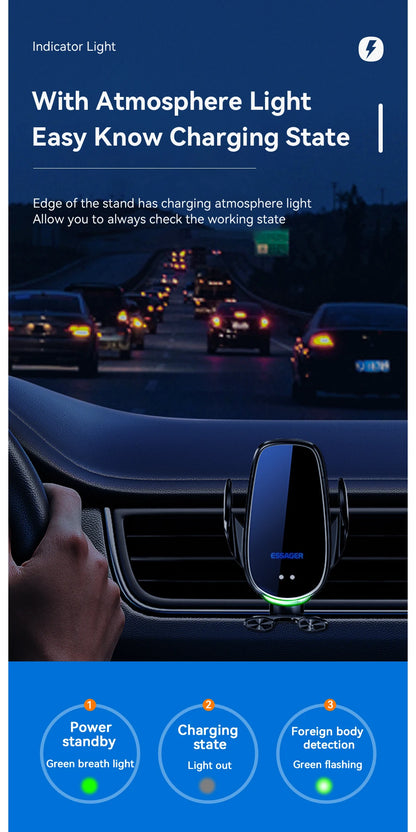 Essager 15W Wireless Car Charger Air Vent Mount – Fast Charging for iPhone, Xiaomi & Huawei