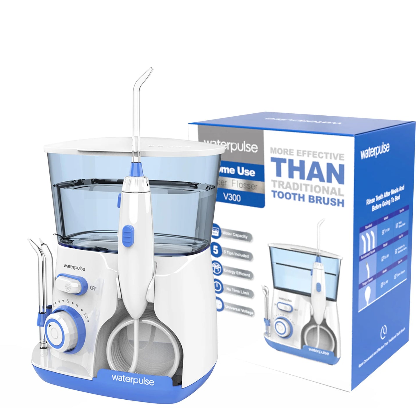 Electric Sonic Toothbrush USB Rechargeable | Waterproof | Travel Set with Replacement Heads