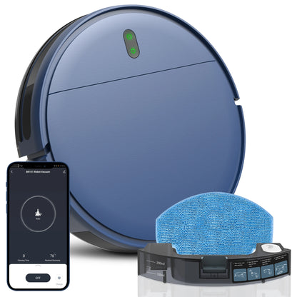 RAYFURN robot vacuum cleaner with 6000Pa suction, auto charging, and mopping feature for efficient home cleaning.