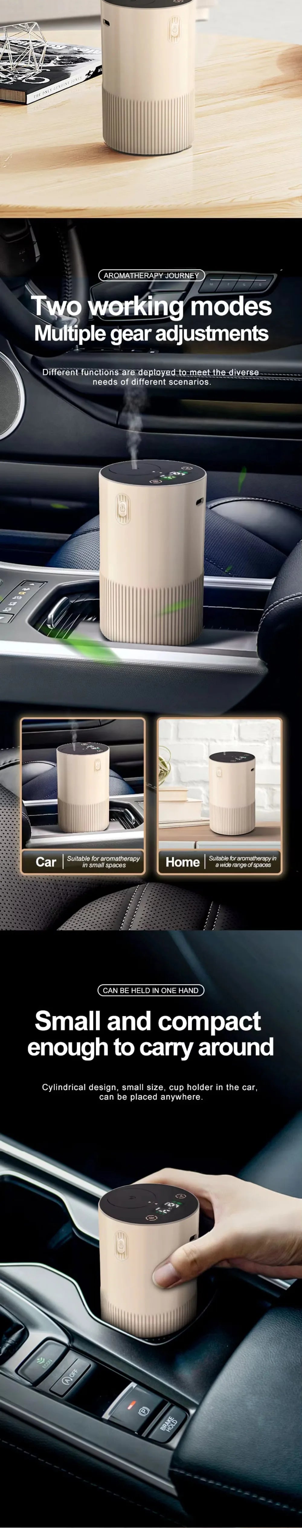Portable Essential Oil Diffuser – Rechargeable Scent Distributor for Home, Office & Car