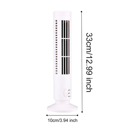 LED Bladeless Tower Fan — 90° Oscillating, USB Powered, Quiet, Desk Fan with Light, Home & Office