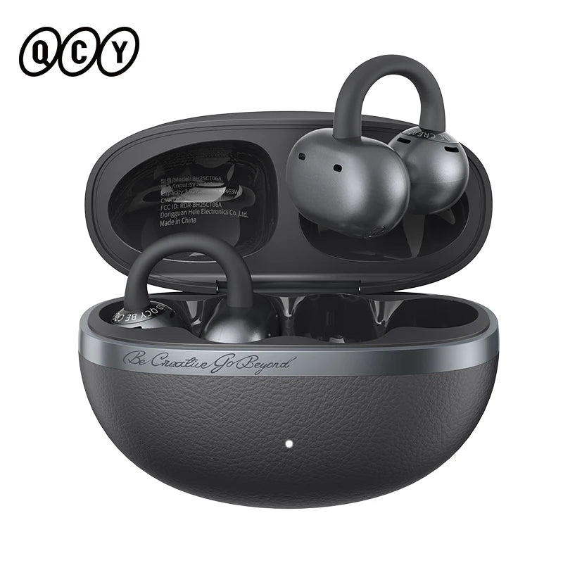 QCY Crossky C50 Open-Ear Clip-On Wireless Earbuds – Bluetooth 6.0, 4 AI Mics, Bass Boost, 60Hrs