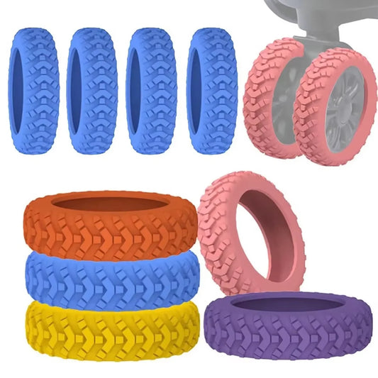 8PCS Silicone Luggage Wheel Covers – Noise Reduction Caster Protectors