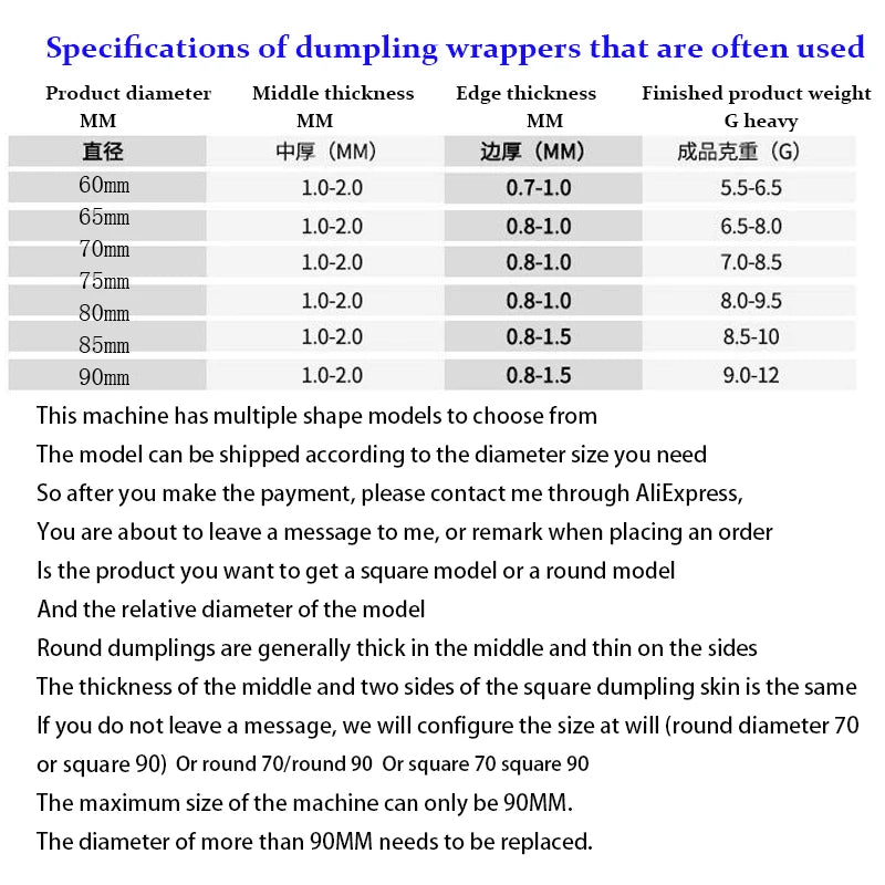 Electric Dumpling Wrapper Machine – 110V/220V, Round & Square Wonton Skin Maker, Commercial