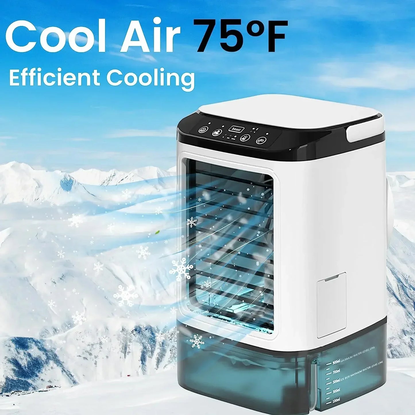 Portable Desktop Air Cooler Fan — Dual Spray, Ultrasonic Atomization, 3-Speed, Night Light