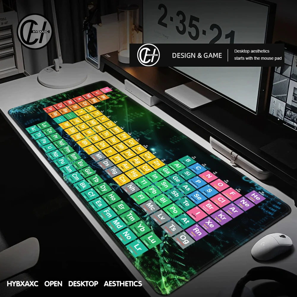 Periodic Table XXL Gaming Mouse Pad 900x400 – Rubber Anti-Slip Deskmat, Multiple Sizes