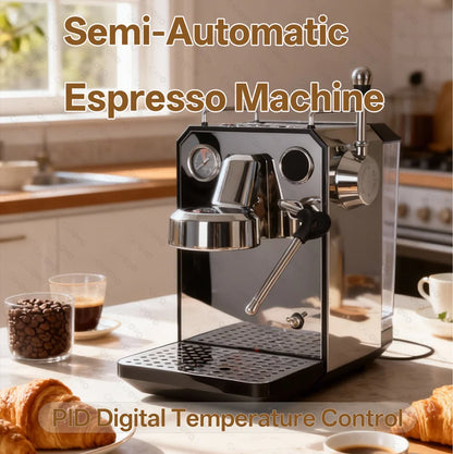 CAFOVO G3006 Espresso Machine – 15 Bar, 220V, Stainless Steel, Black/White