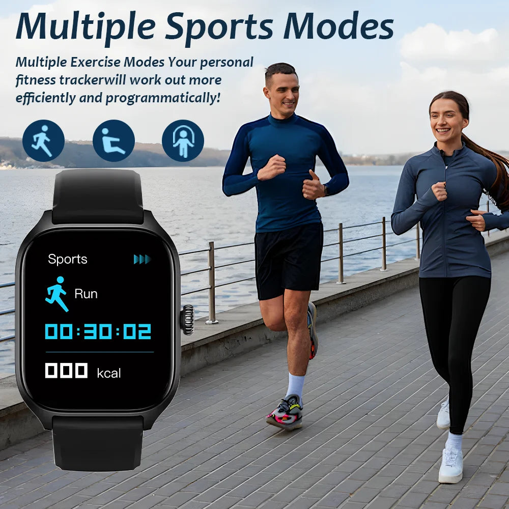 R.E.D. Shopping H9 Smart Watch with 2.01-inch HD display, Bluetooth calling, 19 sport modes, and health monitoring features.