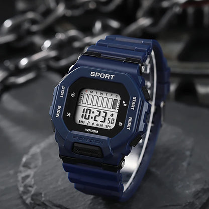 YIKAZE Men's LED Digital Sport Watch – Waterproof, Outdoor Adventure, Multifunctional