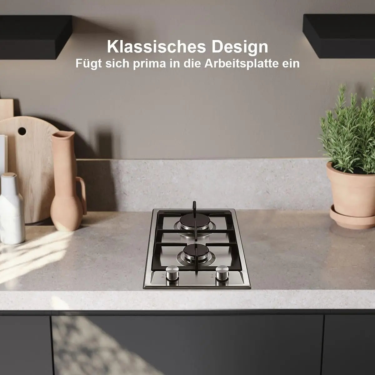 TopStrong 2-Burner Gas Hob | NG & LPG | Auto Flame Protection | Built-in | EU