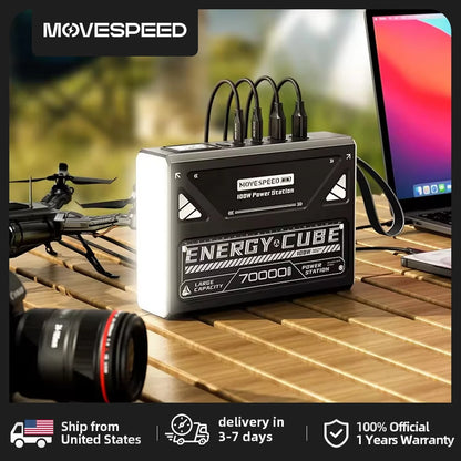 MOVESPEED Z70 Pro Power Bank 70000mAh – 100W Fast Charge, USB-C, for iPhone, Laptop, Outdoor
