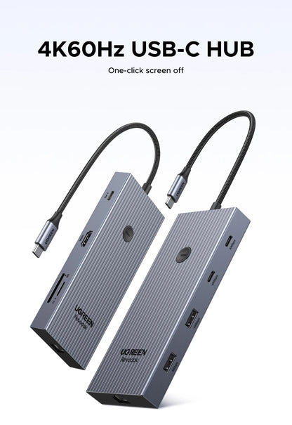 UGREEN 10Gbps USB C HUB 4K60Hz Type-C to HDMI RJ45 PD100W SD&TF USB Adapter for Macbook iPad Samsung Laptop Accessories Docking
