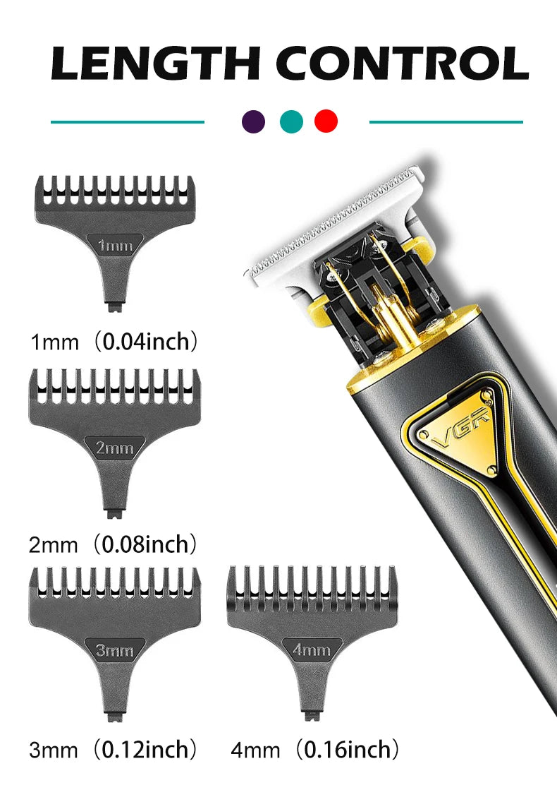 VGR T9 Hair Clipper V-009 – Professional Rechargeable Cordless Beard Trimmer & Haircut Machine for Men