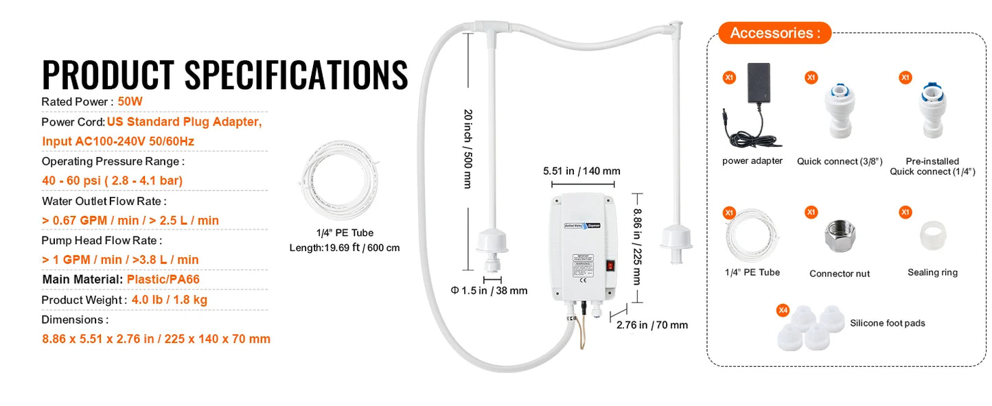 SucceBuy Electric Water Dispenser Pump — 2x5 Gallon Bottled Water, Double-Pipe Auto Dispensing