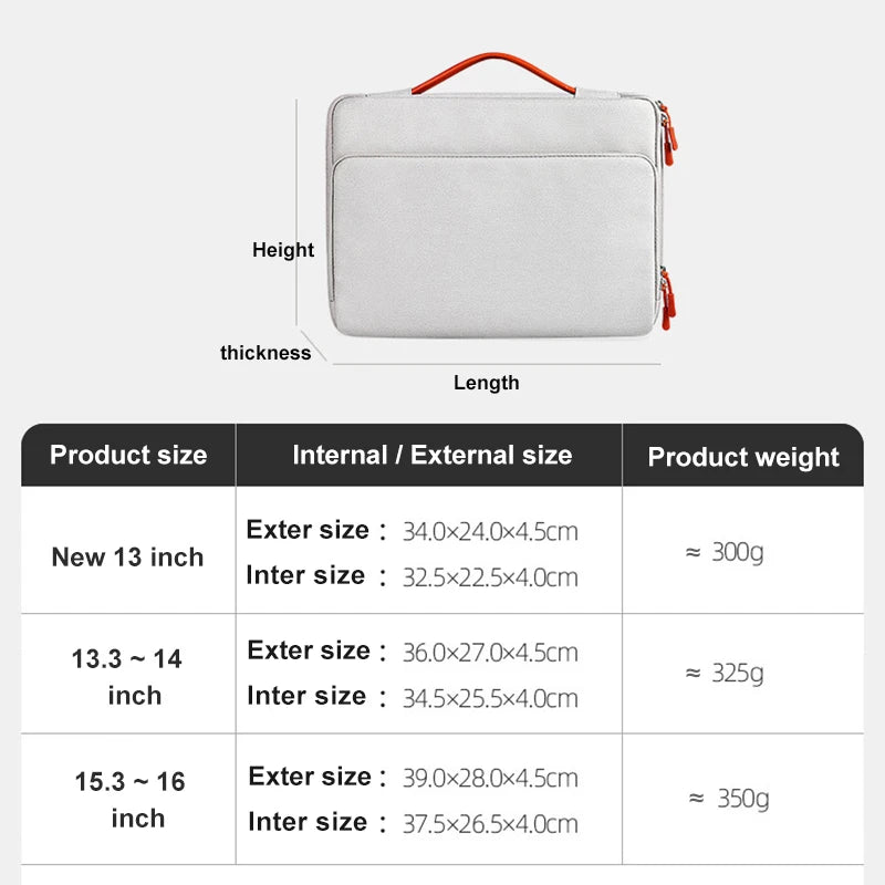 Universal Laptop Bag Sleeve 12"-16" — MacBook Air M4 Pro M5, Dell, HP, Lenovo, Xiaomi