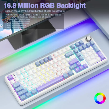 AULA F99 Pro 96% Gaming Keyboard – Tri-Mode BT5.0/2.4GHz/USB-C, Hot-Swap, 8000mAh, RGB