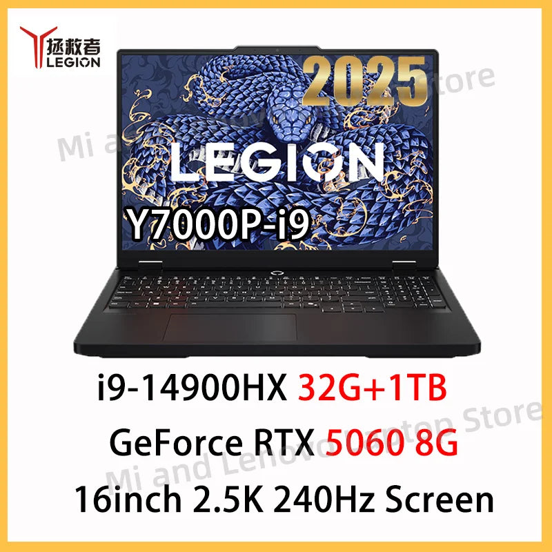 Lenovo Legion Y7000P 2025 Gaming Laptop – i9-14900HX / RTX 5060 / RTX 5070, 16GB/32GB DDR5, 1TB SSD, 16" 2.5K 240Hz