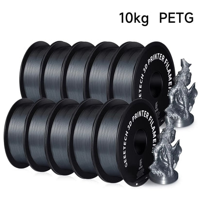 Geeetech PETG Filament – 10 Rolls x 1KG, 1.75mm, Vacuum Packed, for FDM 3D Printers