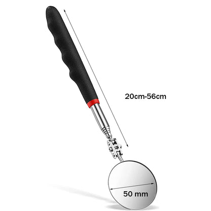 Telescopic LED Inspection Mirror | 360° Extending Mechanic Tool for Hard-to-Reach Areas
