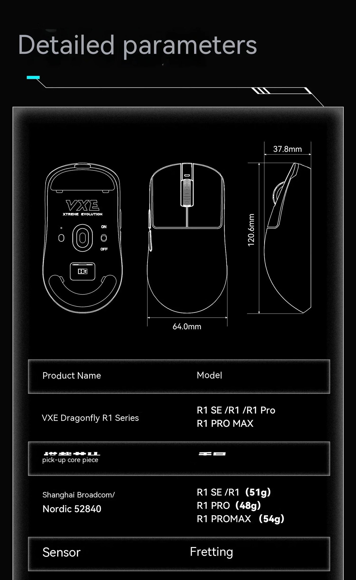 VXE Dragonfly R1 Pro Wireless Gaming Mouse – PAW3395, 2KHz, Nordic 52840, BT5.4