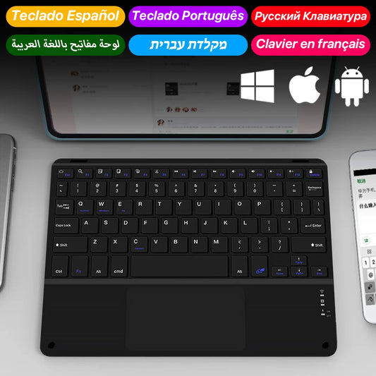 Bluetooth Wireless Keyboard with Touchpad for iPad, Tablet & Laptop