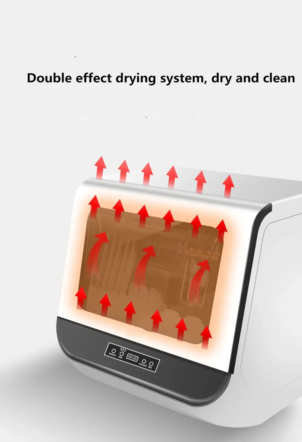 Countertop Dishwasher | 5 Programs | 6-Place Settings | EU Plug | 220V