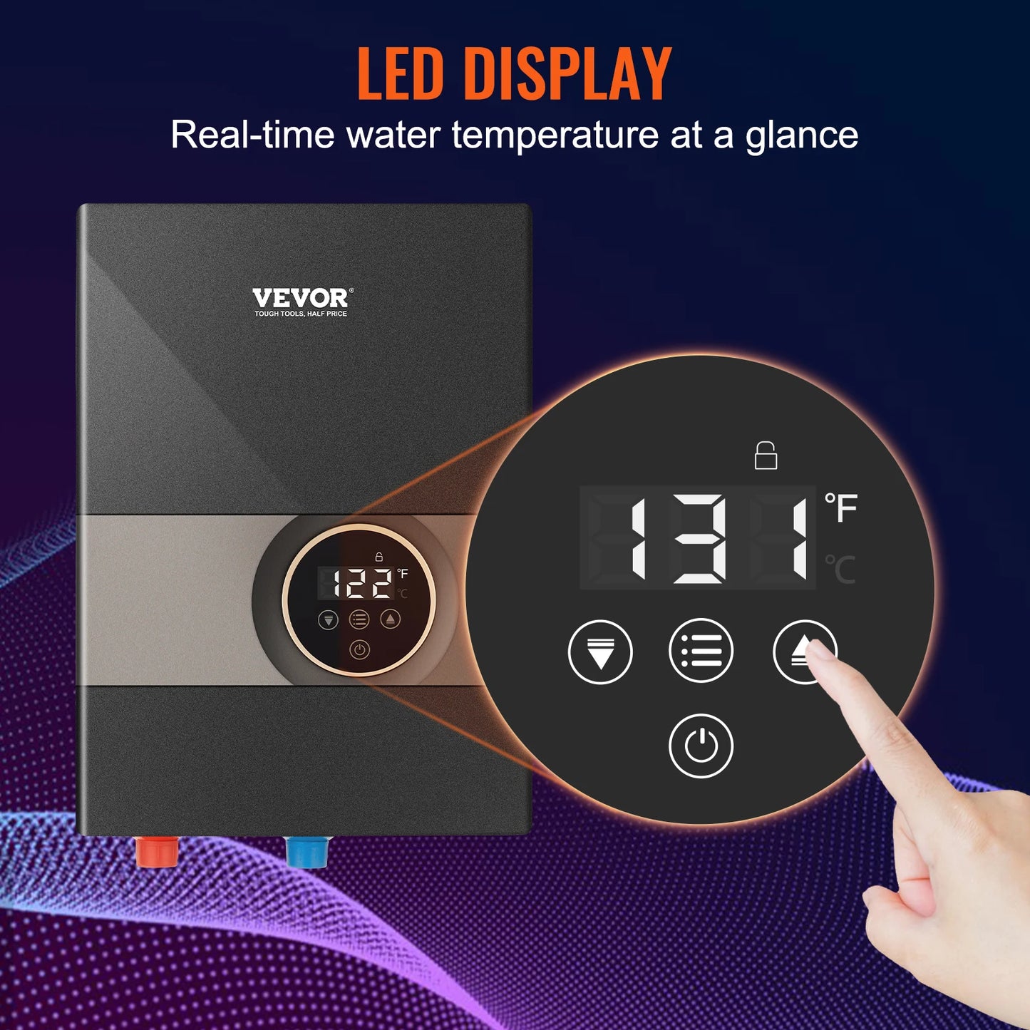 SucceBuy Instant Water Heater 8/14/18kW – On Demand Electric, Digital Temperature Display