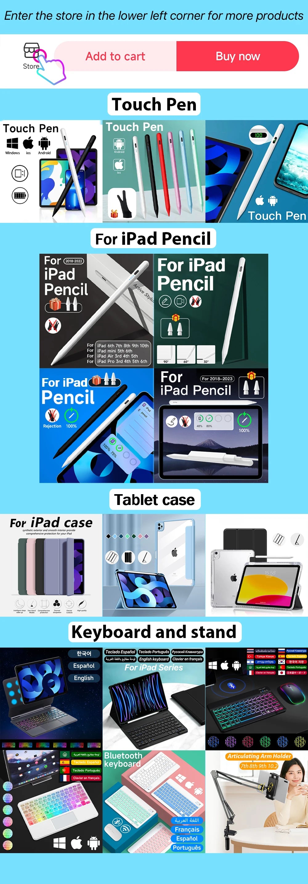 Wireless Bluetooth keyboard and mouse set from R.E.D. Shopping designed for iPads, tablets, Android, and Windows devices.